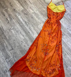 Msikoods Elegant Chiffon Spaghetti Straps Beaded Prom Dress Women Customized Mermaid Tulle Party Dresses Sequins Evening Dress