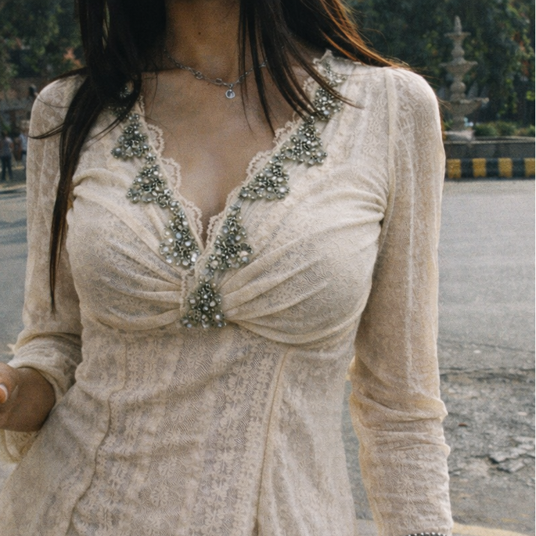 Short Beaded Kurti Top