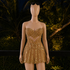 Lisa Gold Mini Dress