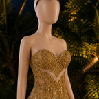 Lisa Gold Mini Dress
