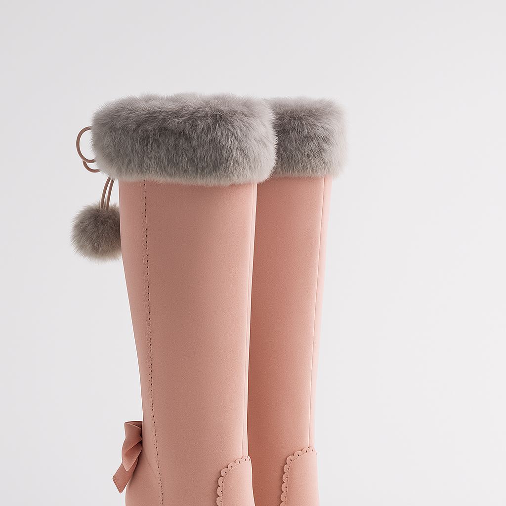 Knee High Fur Knot Boots
