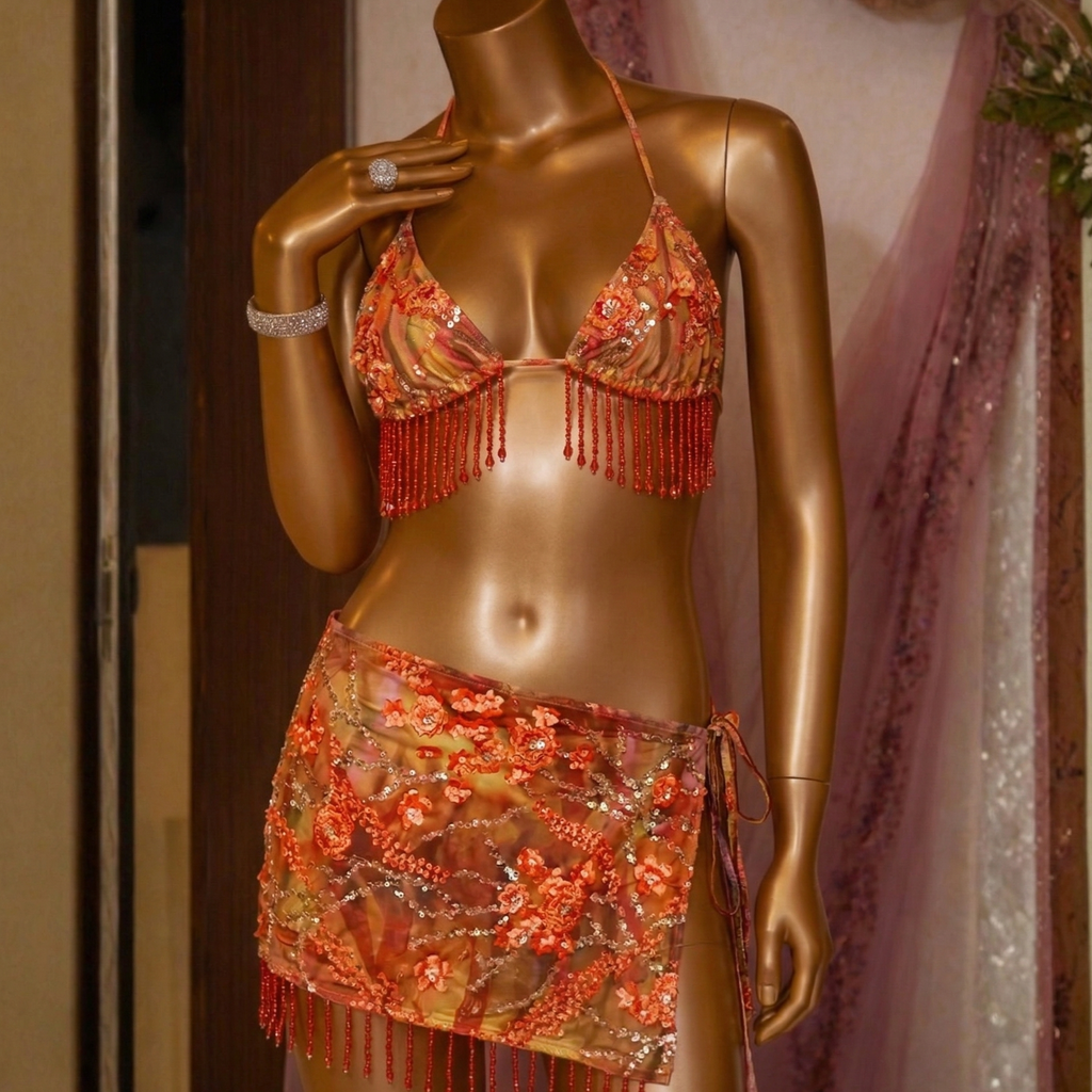 Beaded Kurti Sarong-Bikini