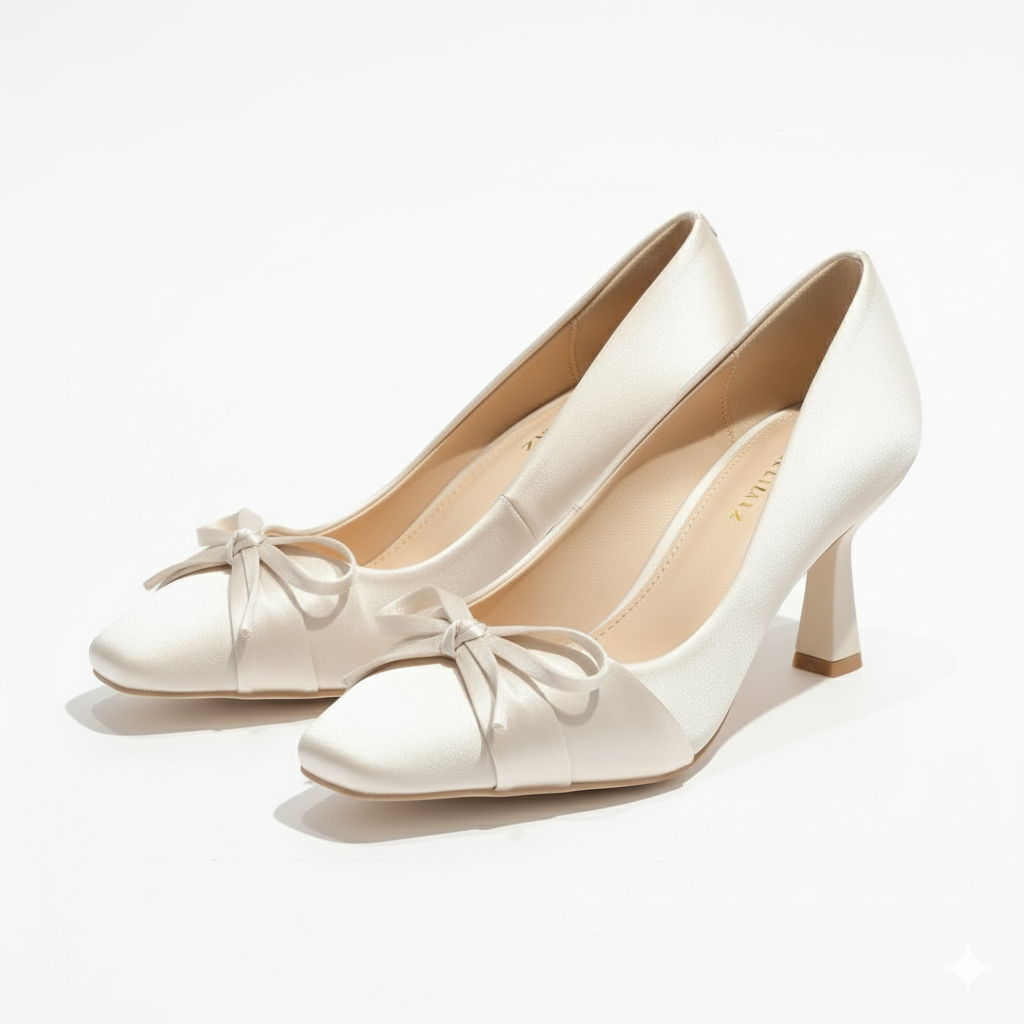 Ballet Bow Kitten Heels