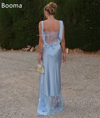 Booma Elegant Lace Long Evening Dresses Mermaid Formal Party Gowns for Women Side Split Backless Prom Gown Customize