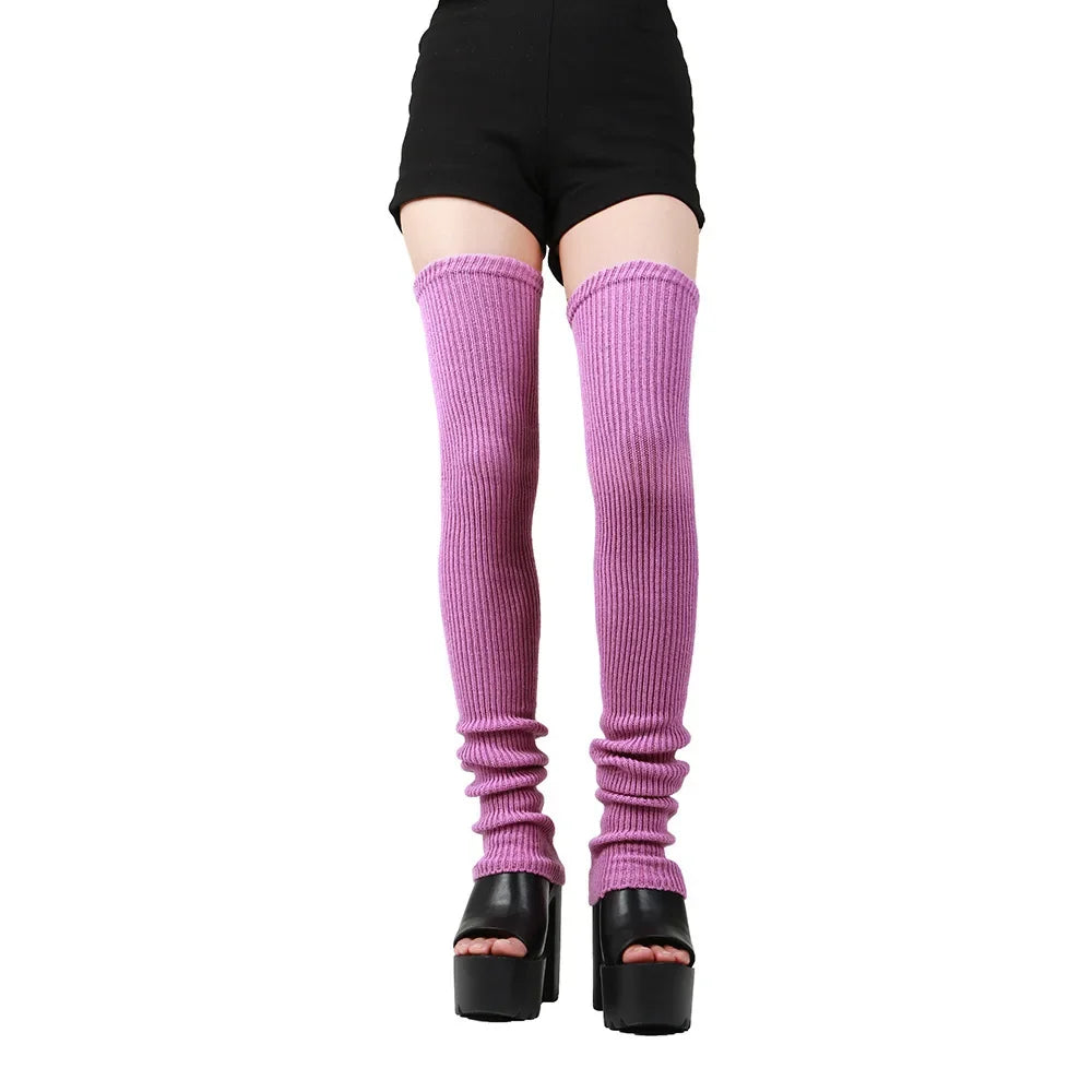thigh high knit leg warmers
