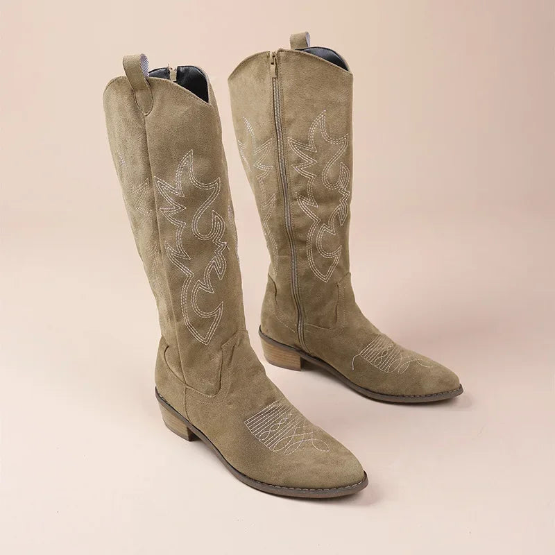 Suede Cowboy Boots