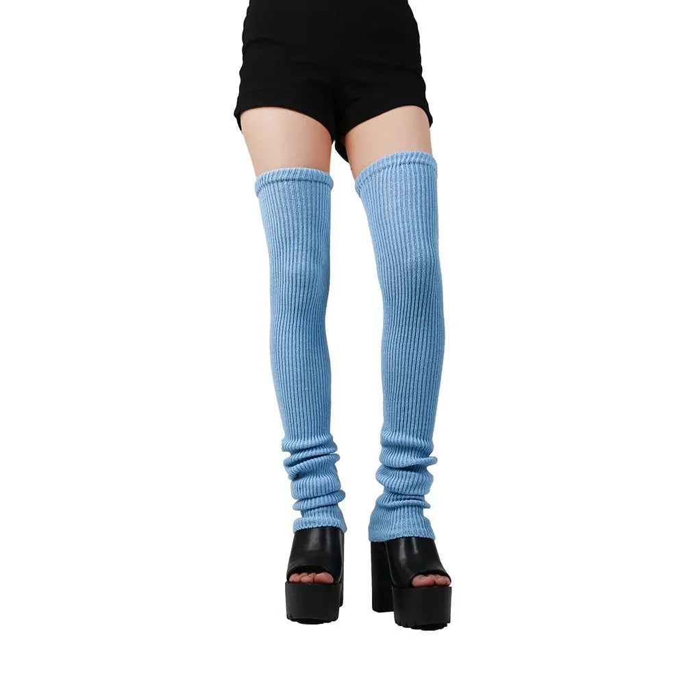 thigh high knit leg warmers