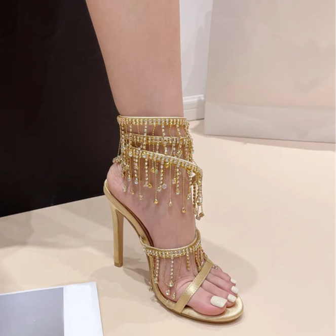 Tassel Rhinestone Heels