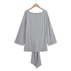See Through Long sleeve Oversize T shirt Women Sexy Back Bandage Off shoulder Top Female Basic Long Tees Korean Chic Lady New