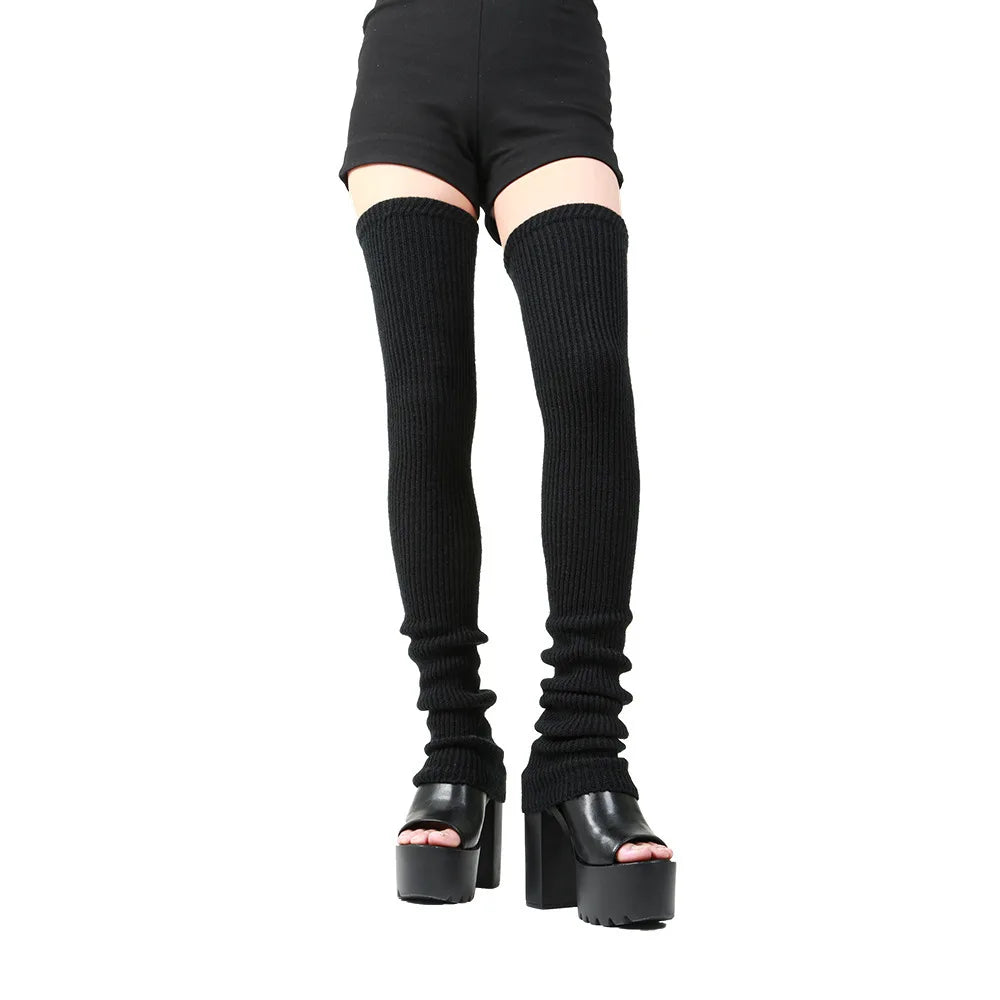 thigh high knit leg warmers