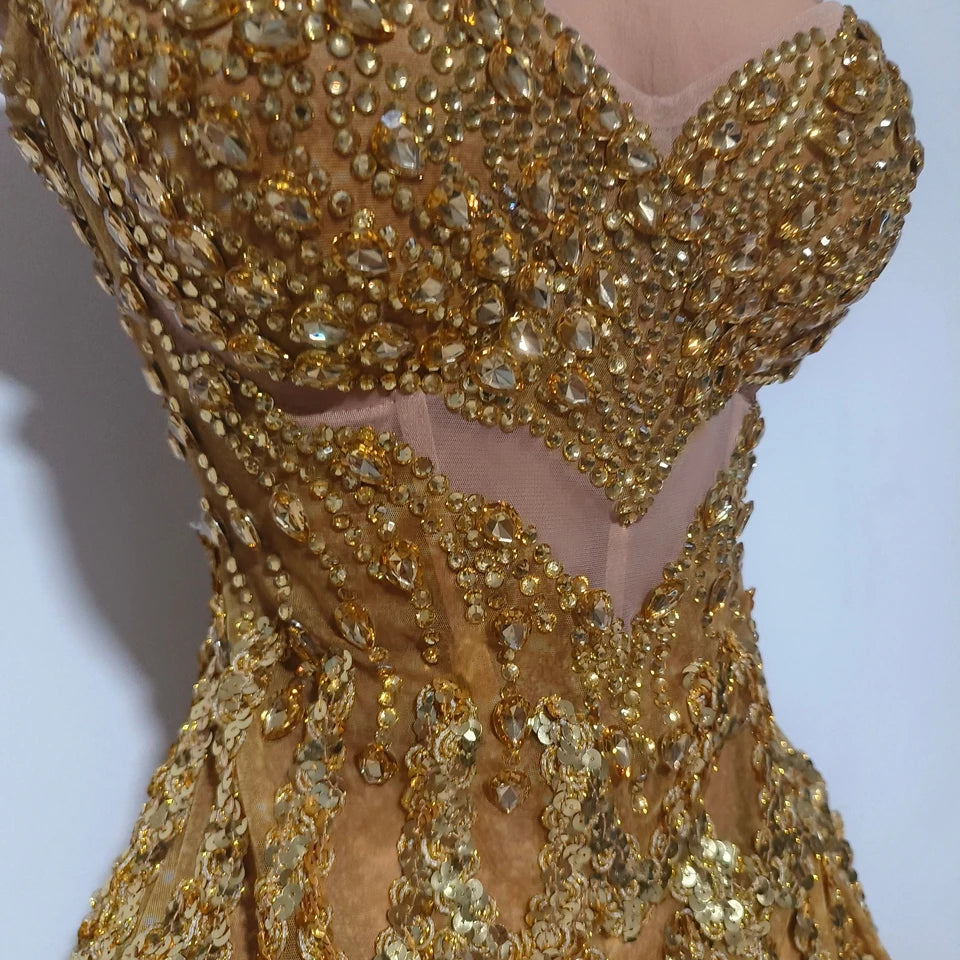 Lisa Gold Mini Dress