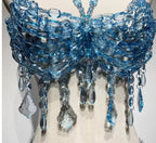 Blue Beaded Bikini Rave Body Party Bridal Wedding Accessories Fringe Chain Mermaid Bra Top Beachwear Lingerie Harness Bralette