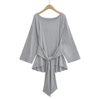 See Through Long sleeve Oversize T shirt Women Sexy Back Bandage Off shoulder Top Female Basic Long Tees Korean Chic Lady New