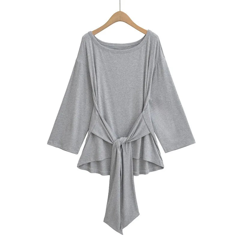 See Through Long sleeve Oversize T shirt Women Sexy Back Bandage Off shoulder Top Female Basic Long Tees Korean Chic Lady New