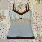 Women Summer Kawaii Lace Trim Patchwork Tanks Tops Fairycore Grunge Aesthetic Sleeveless Spaghetti Strap Slim Vacation Vests