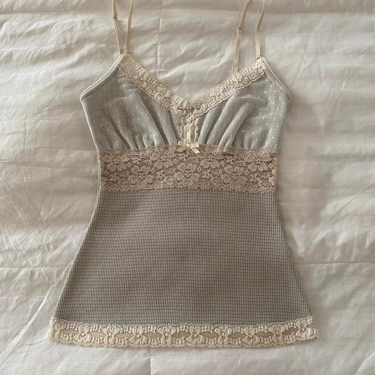 Women Summer Kawaii Lace Trim Patchwork Tanks Tops Fairycore Grunge Aesthetic Sleeveless Spaghetti Strap Slim Vacation Vests