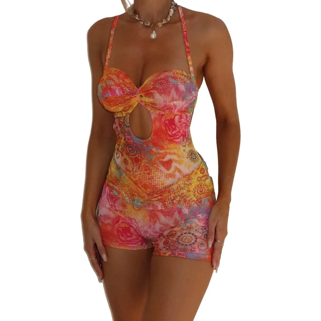 White Peach & Mango Jumpsuit