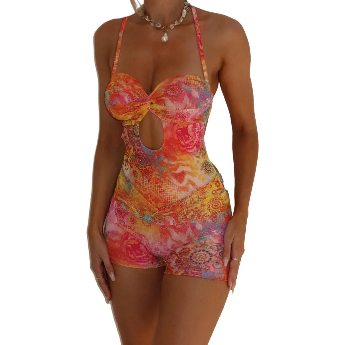 White Peach & Mango Jumpsuit