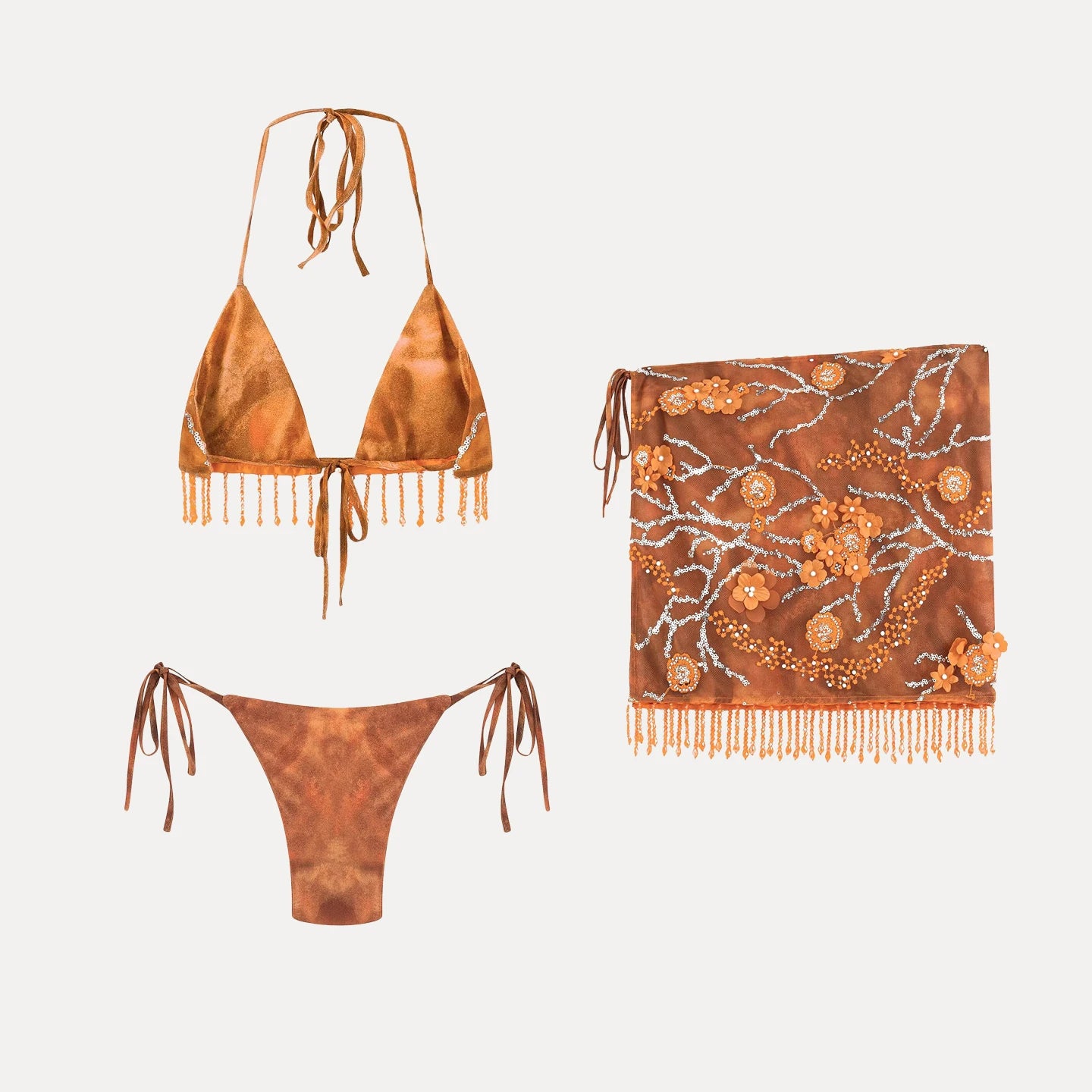Beaded Kurti Sarong-Bikini