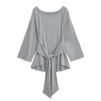 See Through Long sleeve Oversize T shirt Women Sexy Back Bandage Off shoulder Top Female Basic Long Tees Korean Chic Lady New