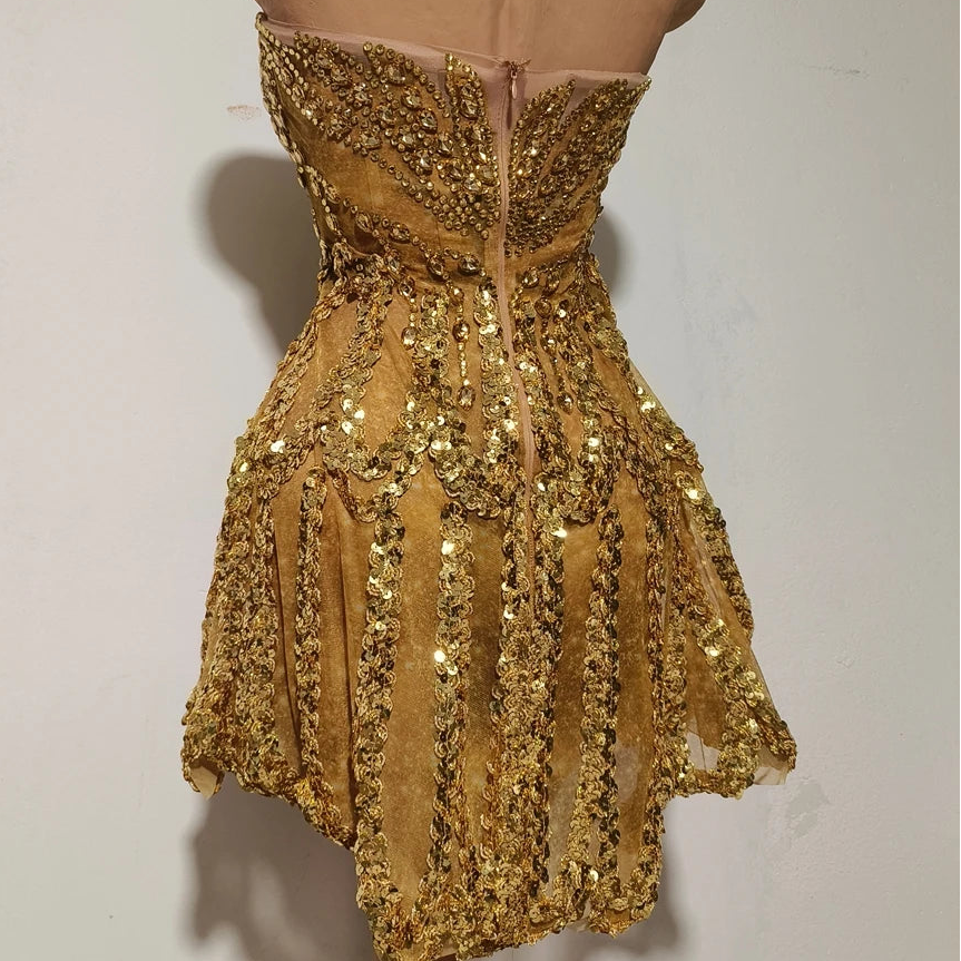 Lisa Gold Mini Dress
