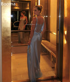 Booma Elegant Lace Long Evening Dresses Mermaid Formal Party Gowns for Women Side Split Backless Prom Gown Customize