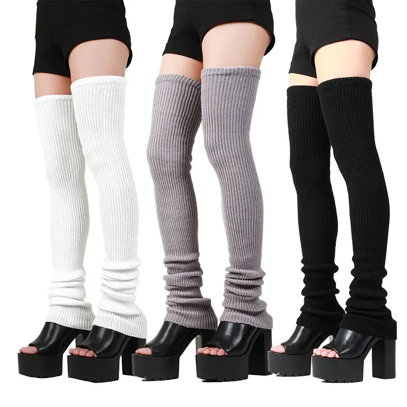 thigh high knit leg warmers
