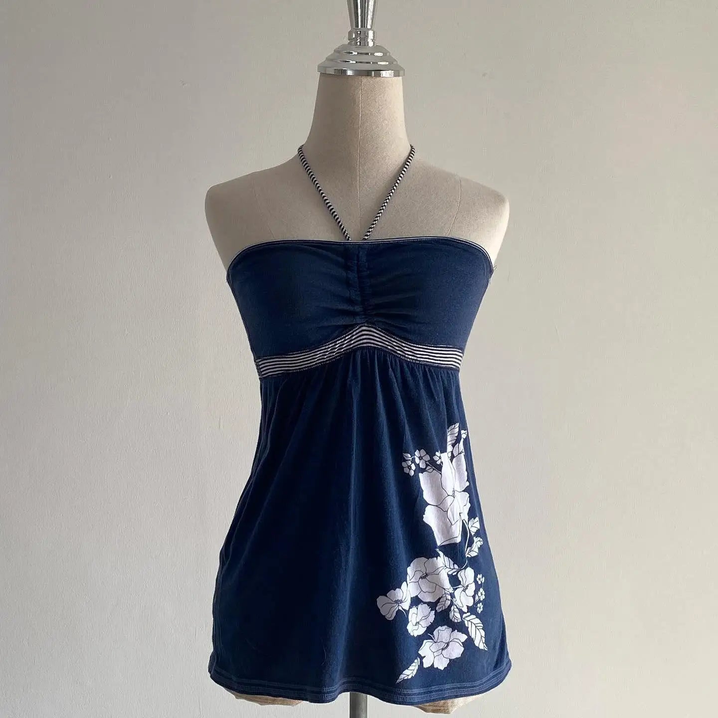 Fashion Y2K High Street Punk Classic Versatile Vests 2026 Summer New Floral Print Halter Lace-up Slim Tube Top Elegant Women Top