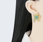 Load image into Gallery viewer, Rhinestone Starfish Earrings
