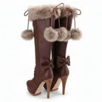 Knee High Fur Knot Boots