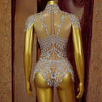 Crystal Drape Mesh Skinsuit