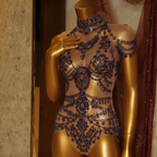 Crystal Drape Mesh Skinsuit
