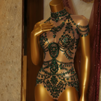 Crystal Drape Mesh Skinsuit