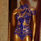 Crystal Drape Mesh Skinsuit