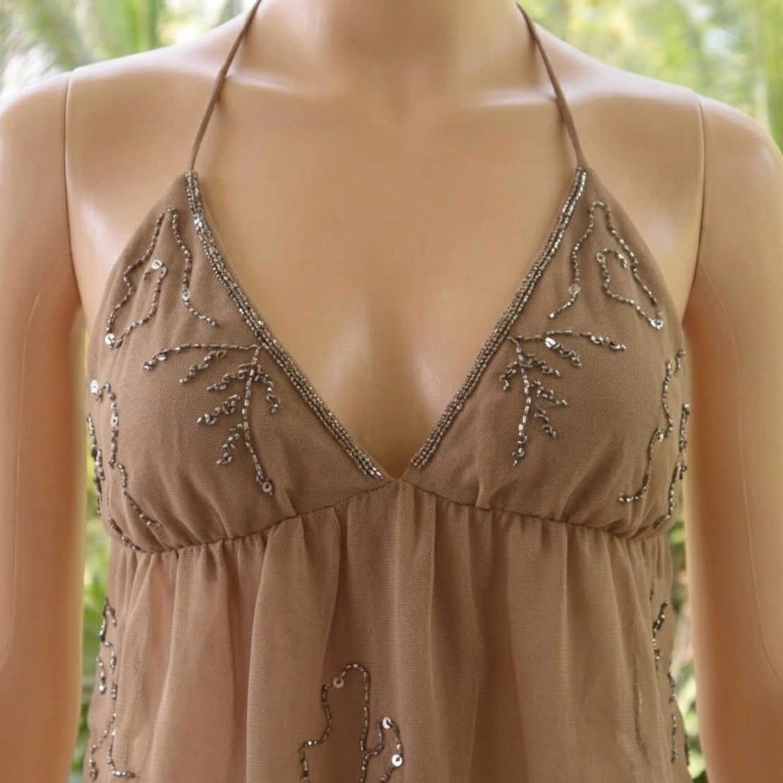 Goa Beaded Backless Top