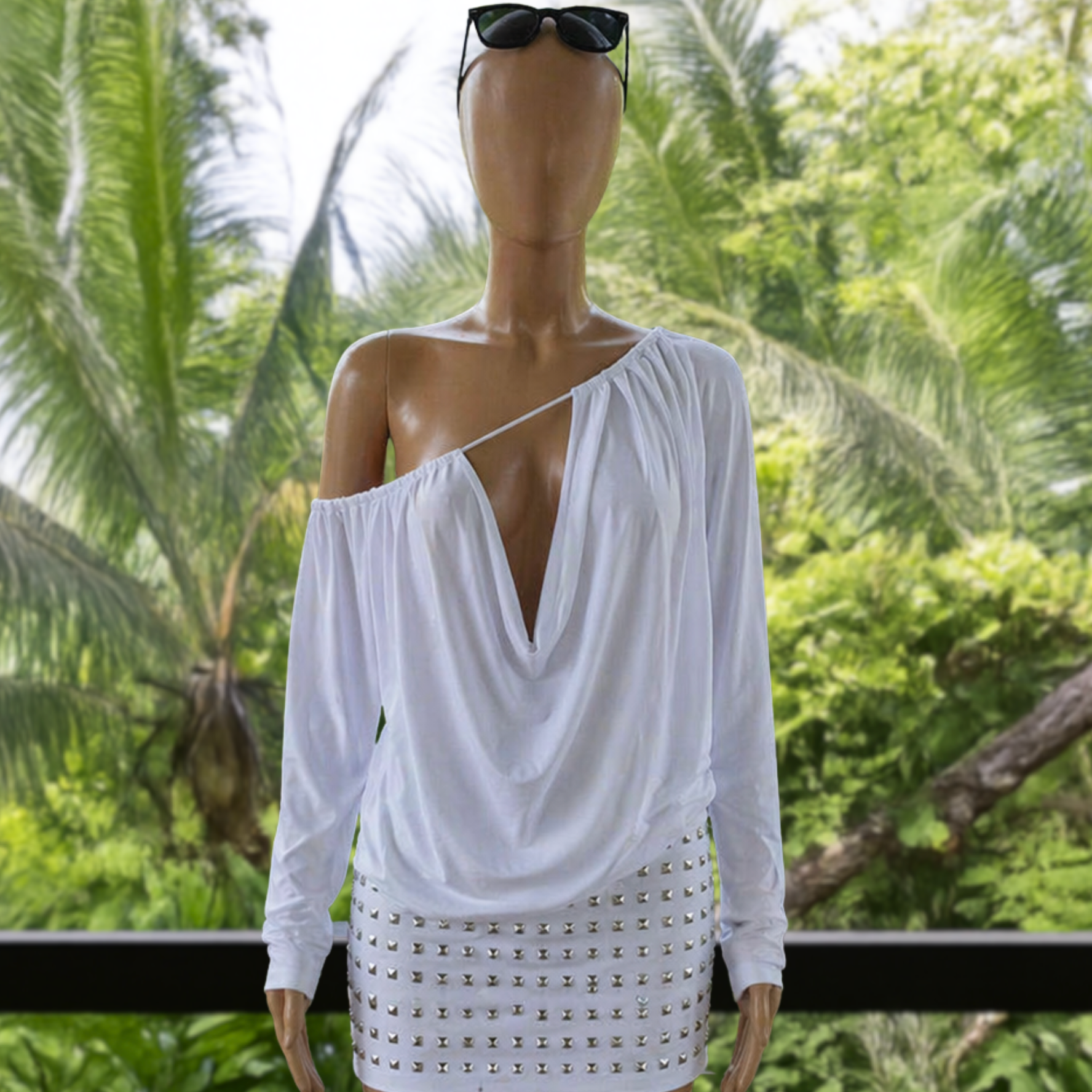Naomi Studded Backless Dress