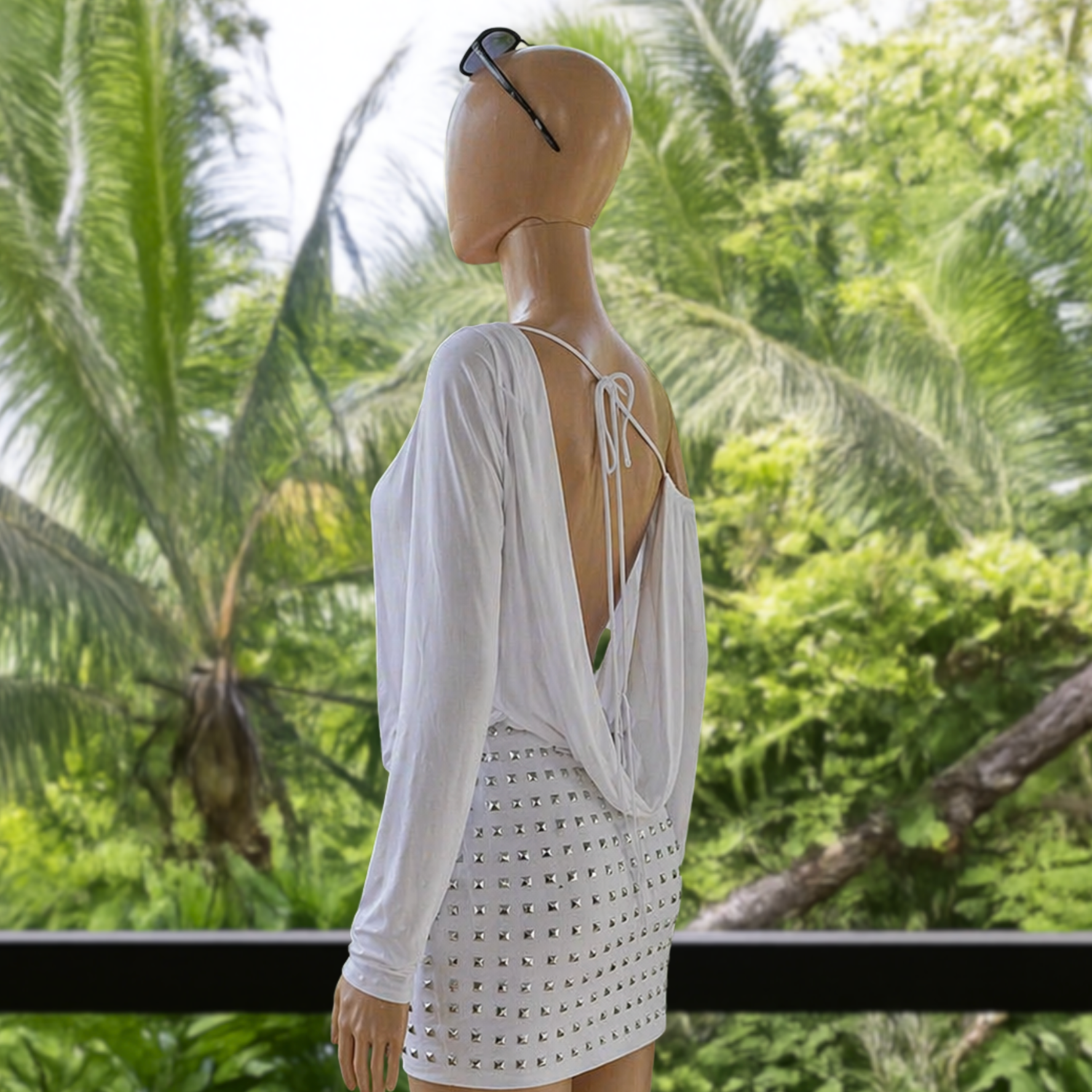 Naomi Studded Backless Dress