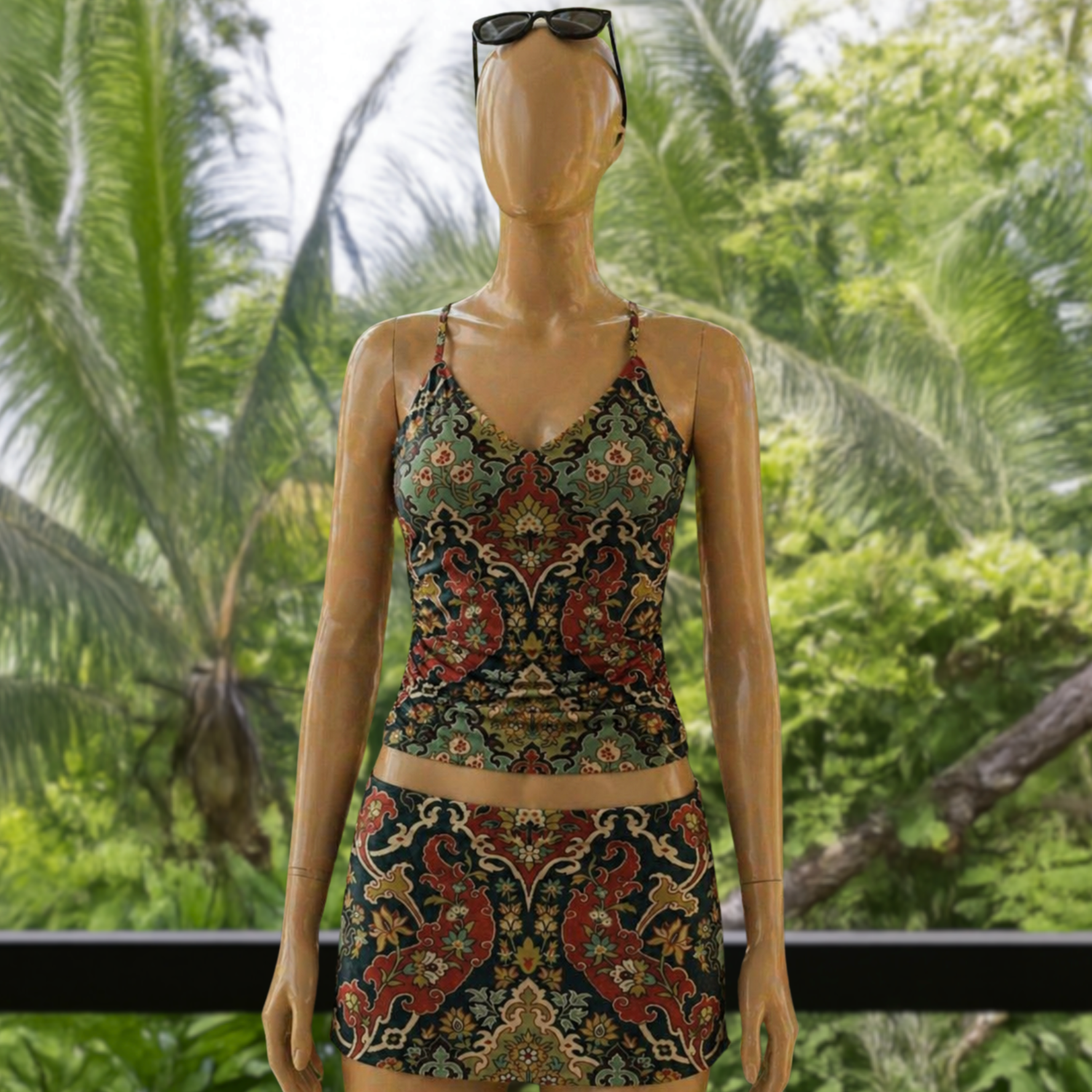 Island Peach Tankini Set