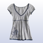 Blue Cotton Candy Striped Babydoll Top