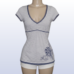 Blue Cotton Candy Striped Babydoll Top