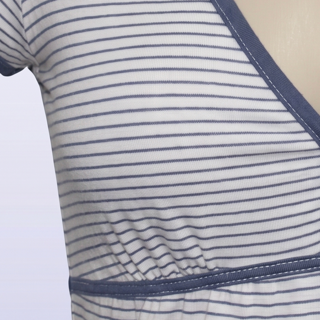 Blue Cotton Candy Striped Babydoll Top