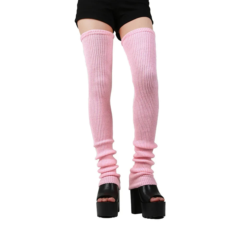 thigh high knit leg warmers