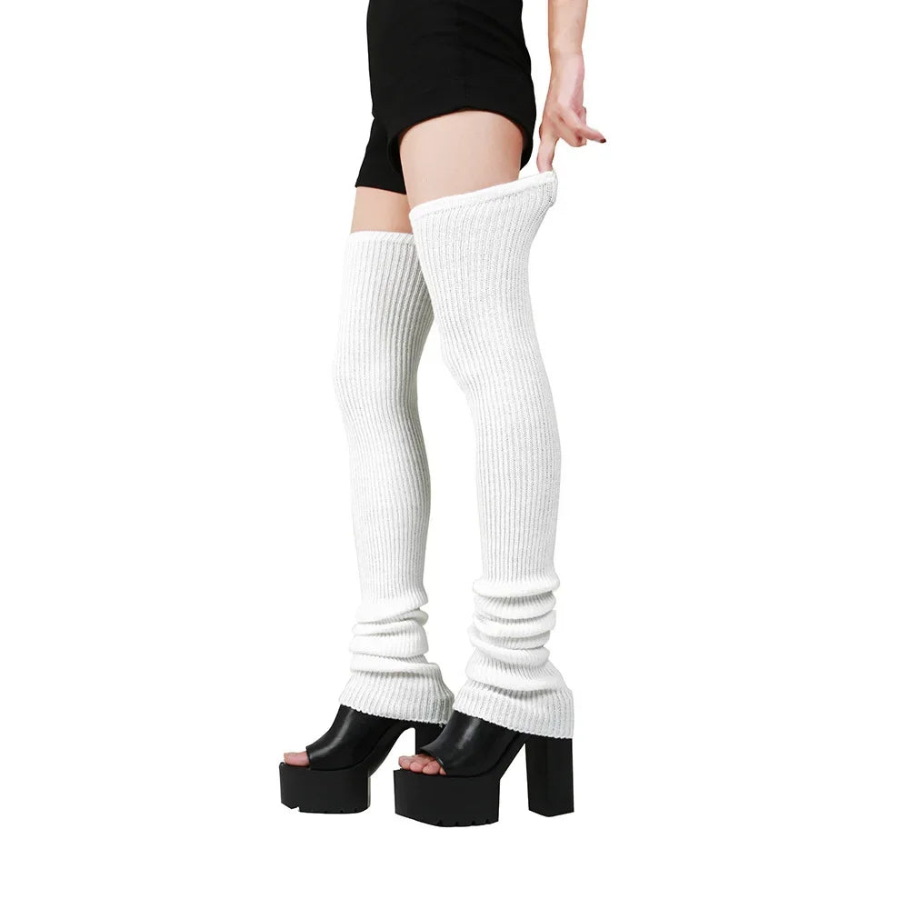 thigh high knit leg warmers