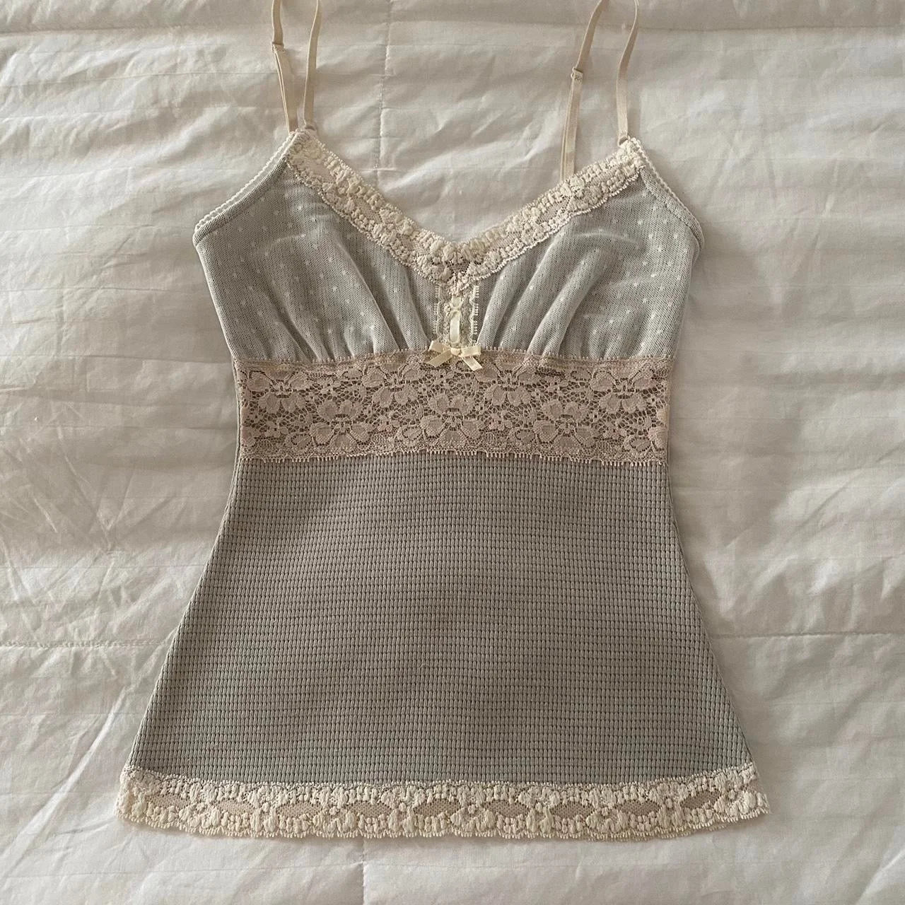 Women Summer Kawaii Lace Trim Patchwork Tanks Tops Fairycore Grunge Aesthetic Sleeveless Spaghetti Strap Slim Vacation Vests