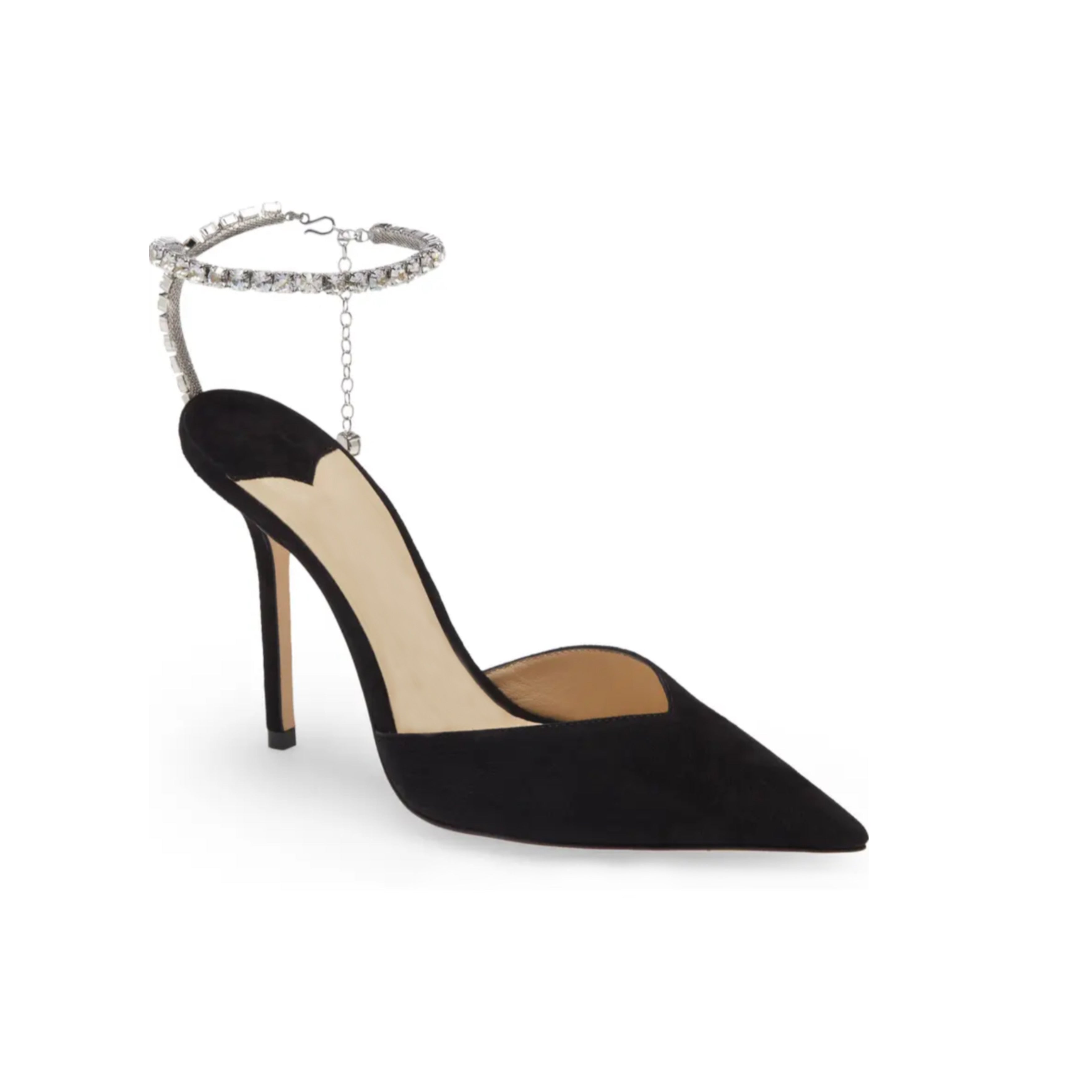 RHINESTONE ANKLE STRAP HEELS