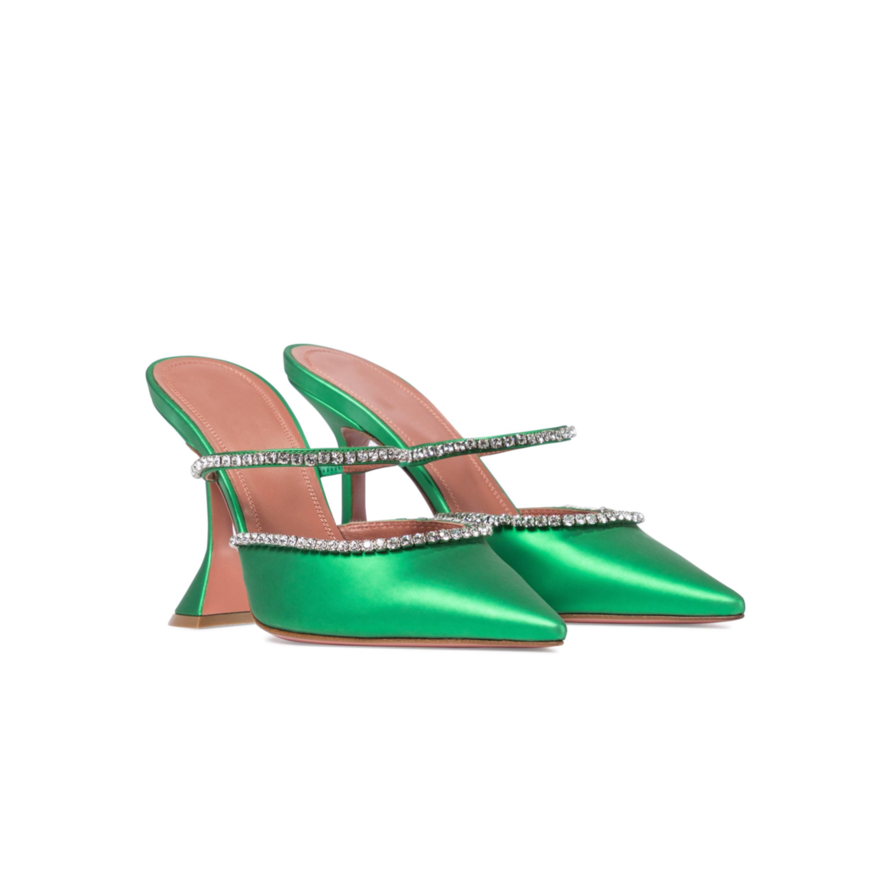 SATIN RHINESTONE SLINGBACKS