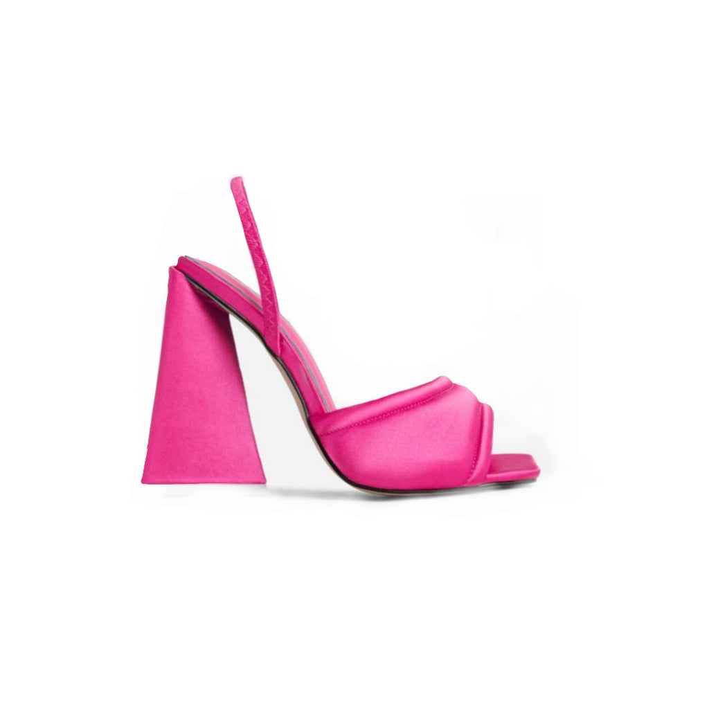 SATIN TRIANGLE HEELS