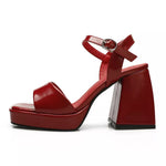 Load image into Gallery viewer, STRAPPY OPEN-TOE PLATFORM HEELS
