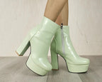 PATENT LEATHER PLATFORM CHELSEA BOOTS