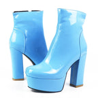 PATENT LEATHER PLATFORM CHELSEA BOOTS